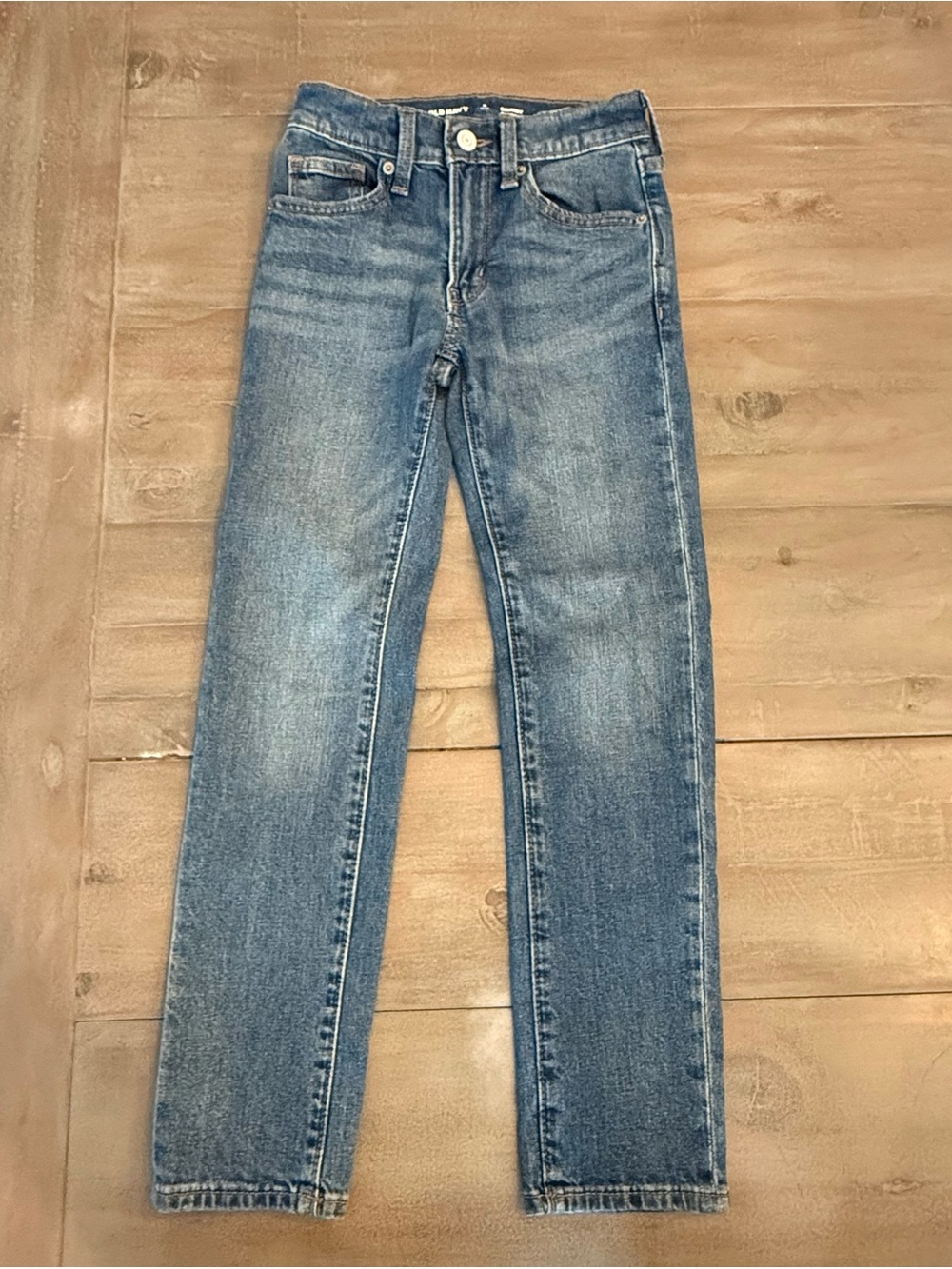 OLD NAVY Boys 8 Slim Straight Built-In Flex Blue Denim Jeans Adjustable Waist